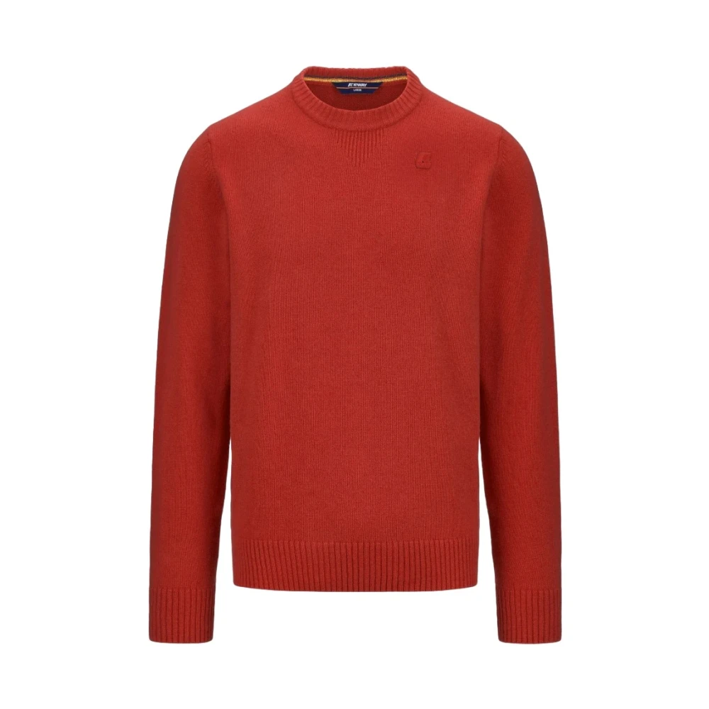 K-way Rode Crewneck Gebreide Trui Red Heren