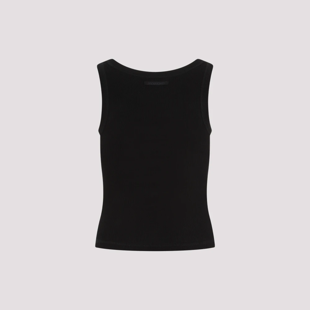 Jacquemus Zwarte Katoenen Aansluitende T-shirt Black Dames