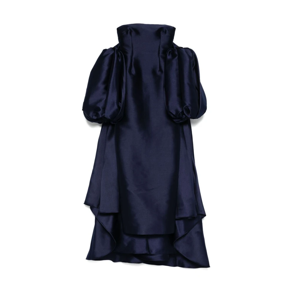 Solace London Navy Blue Cape Inzet Jurk Blue Dames