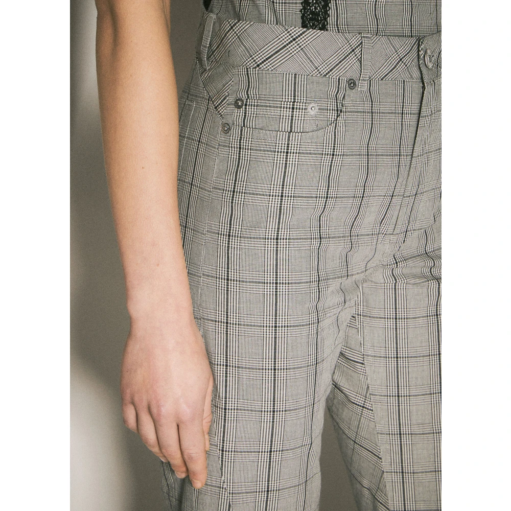 Our Legacy Geruite Motief Moto Cut Broek Gray Dames