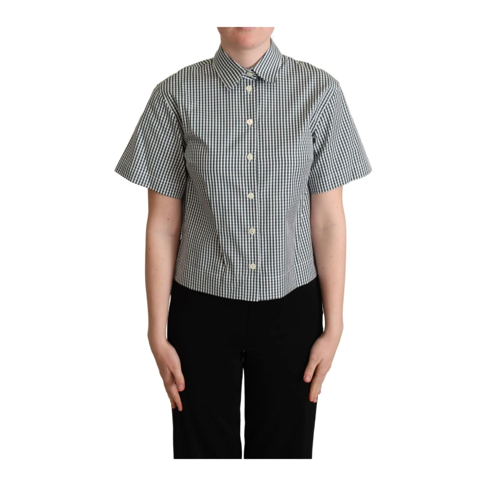 Dolce & Gabbana , Shirts, Female, Multicolor, M, White Black Striped Cotton Shirt - Image 3