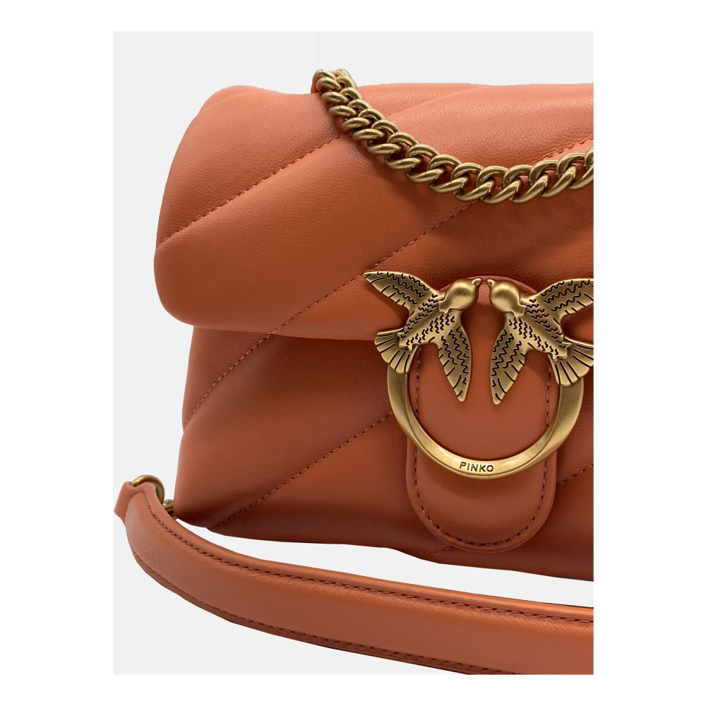 pinko Love Puff Mini Clutch in Nappa Orange Dames