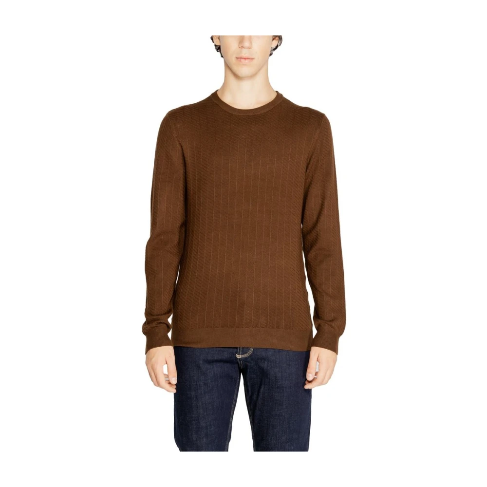 Antony Morato Men's Brown Viscose Sweatshirt - Round-Neck Knitwear - Xl- Knitwear