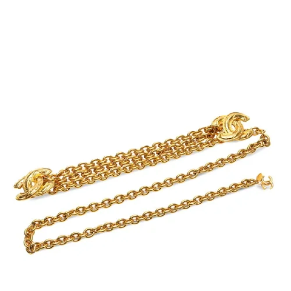 Chanel Vintage Pre-owned Fabric belts Yellow Dames
