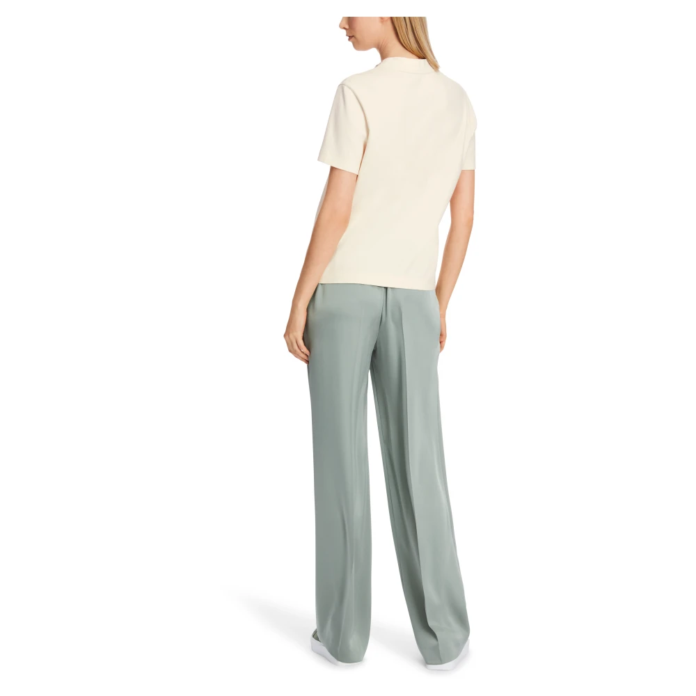 Marc Cain Strass T-shirt met ellips details Beige Dames