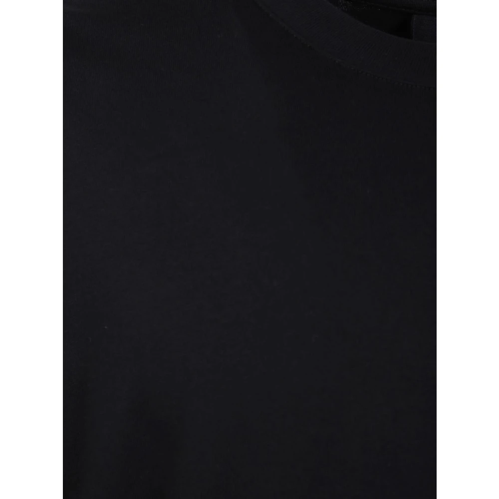 Thom Krom Zwart Drop Schouder Tonal Stiksels T-shirt Black Heren