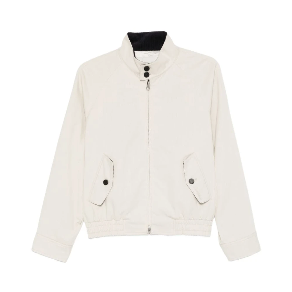 Dunst Women's Beige Button Zip Jacket - Bomber Jackets - S - Jackets