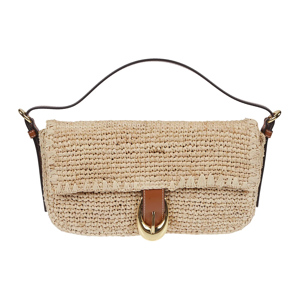 Staud Beige Raffia Shoulder Bag - Female - Handbags - One Size - Bags