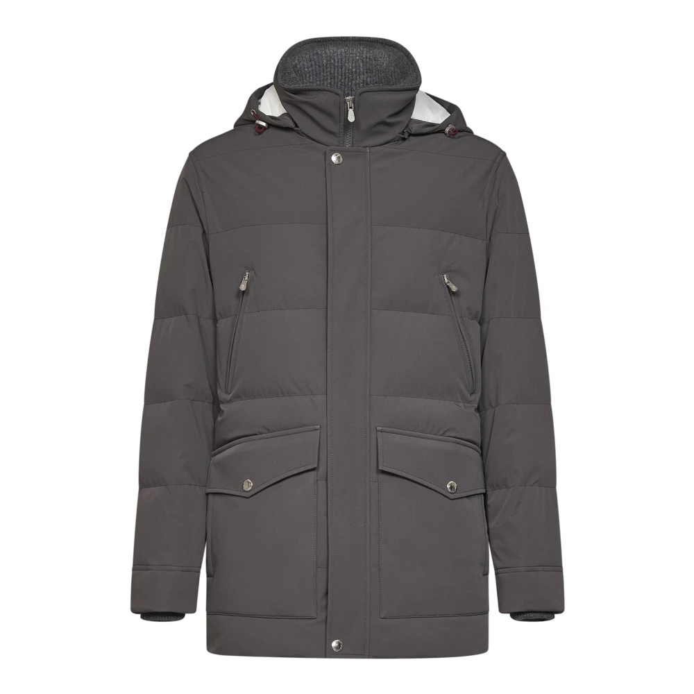 Brunello Cucinelli Men's Gray Winter Jackets, S, Padded Jacket