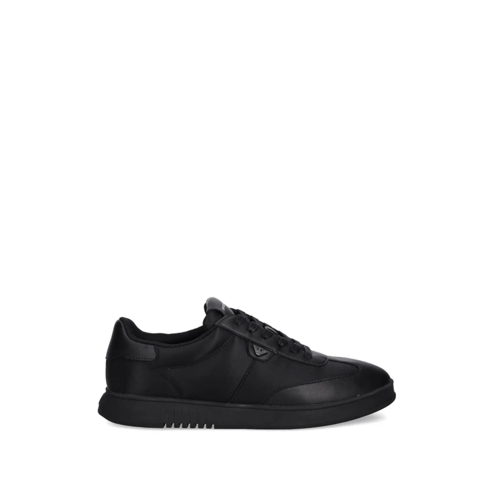 Emporio Armani Men's Black Panelled Design Sneaker - Sneakers - 9 Uk - Shoes