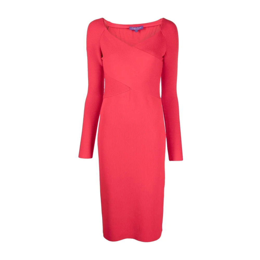 Ralph Lauren Gebreide midi-jurk Red Dames