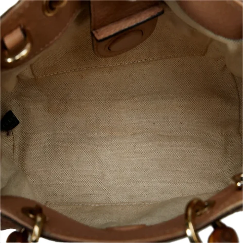 Gucci Vintage Pre-owned Leather shoppers Brown Dames