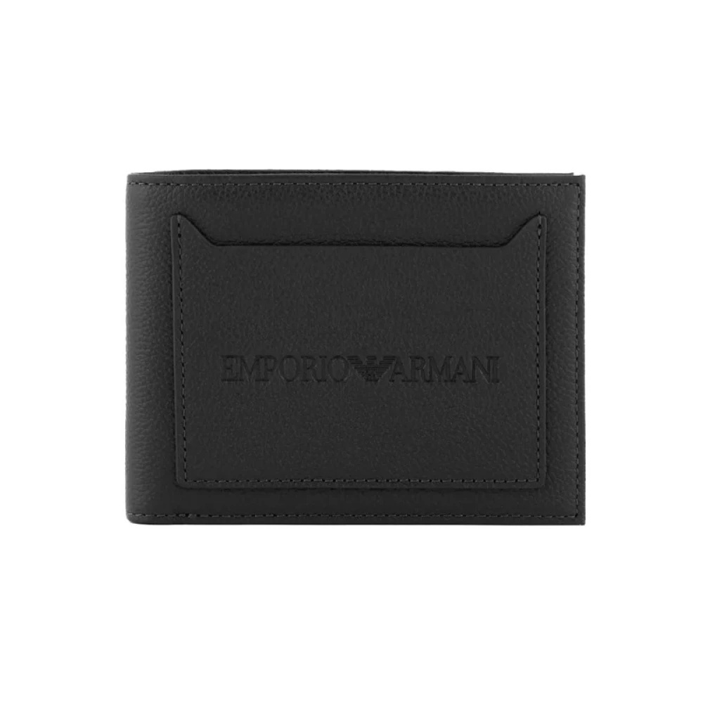 Armani Opvouwbare Portemonnee met Buitenzak Black Heren