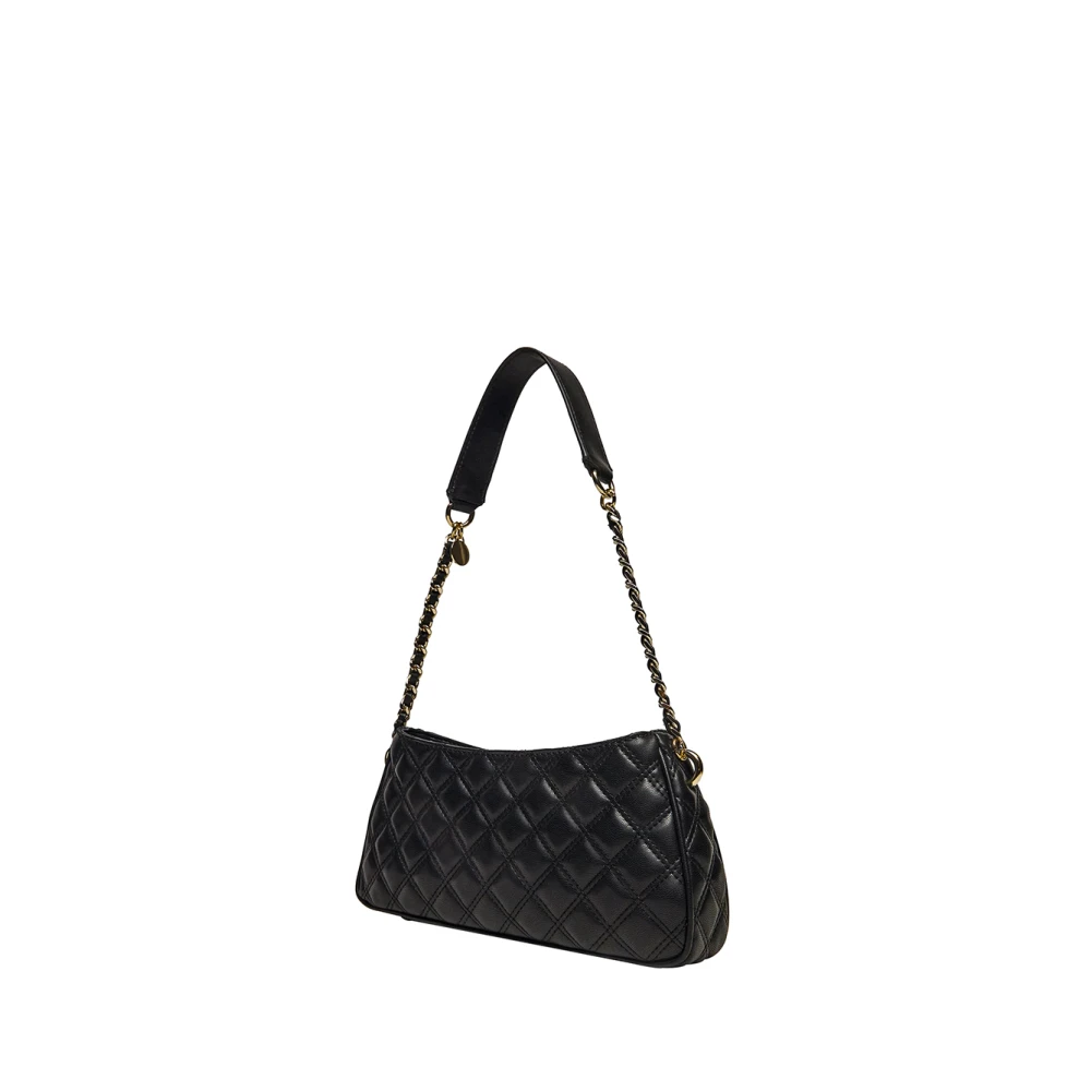 Guess Elegante zwarte schoudertas met gouden details Black Dames