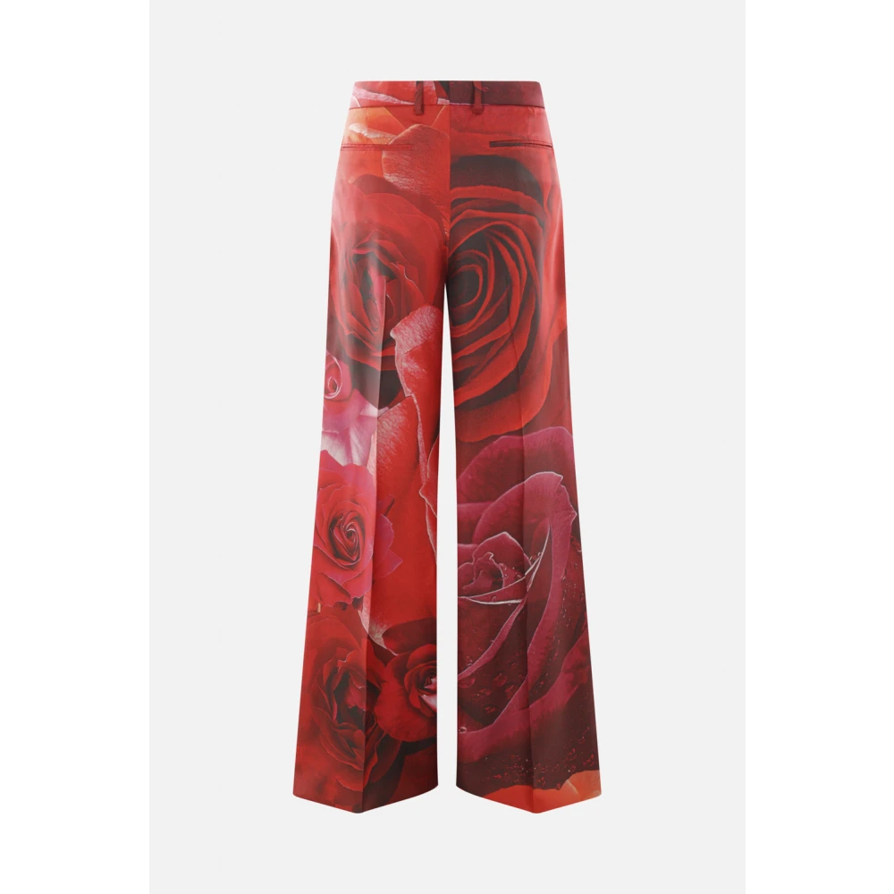 Roberto Cavalli Rode Palazzo Broek met Tuinrozenprint Red Dames