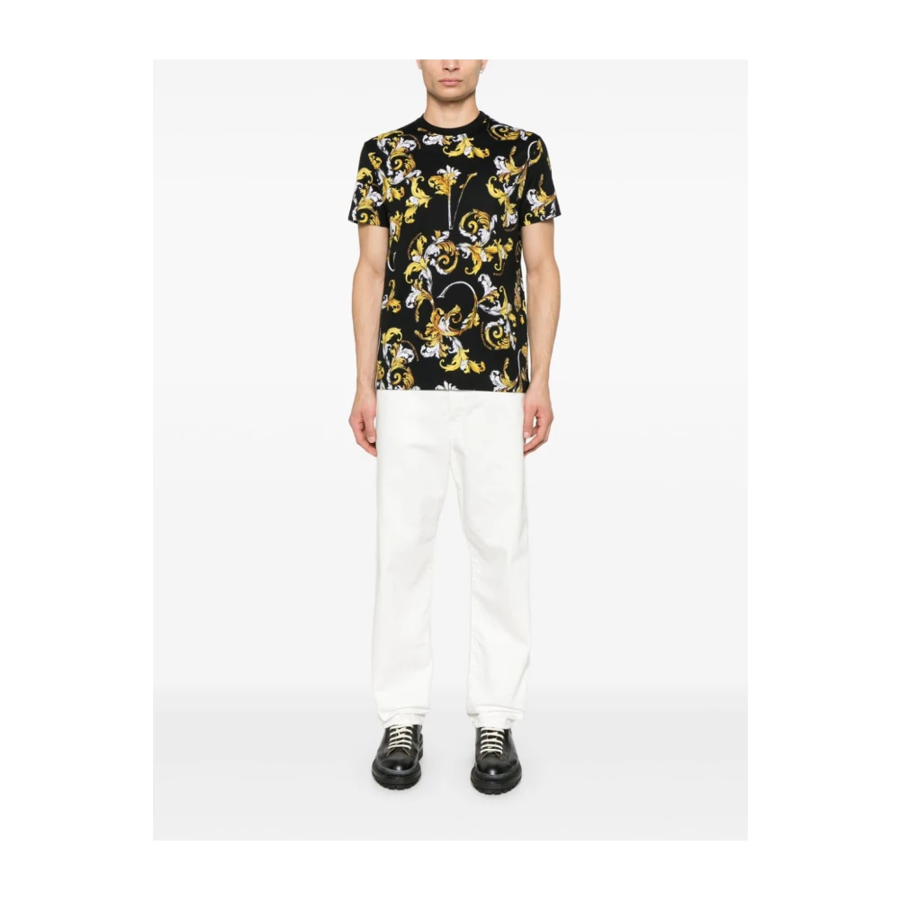 Versace Jeans Couture Zwarte T-shirts en Polo's Multicolor Heren
