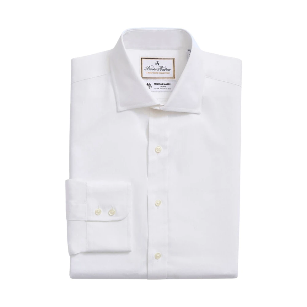 Brooks Brothers Wit Regular Fit Thomas Mason Katoenen Overhemd met Engelse Spreidkraag White Heren