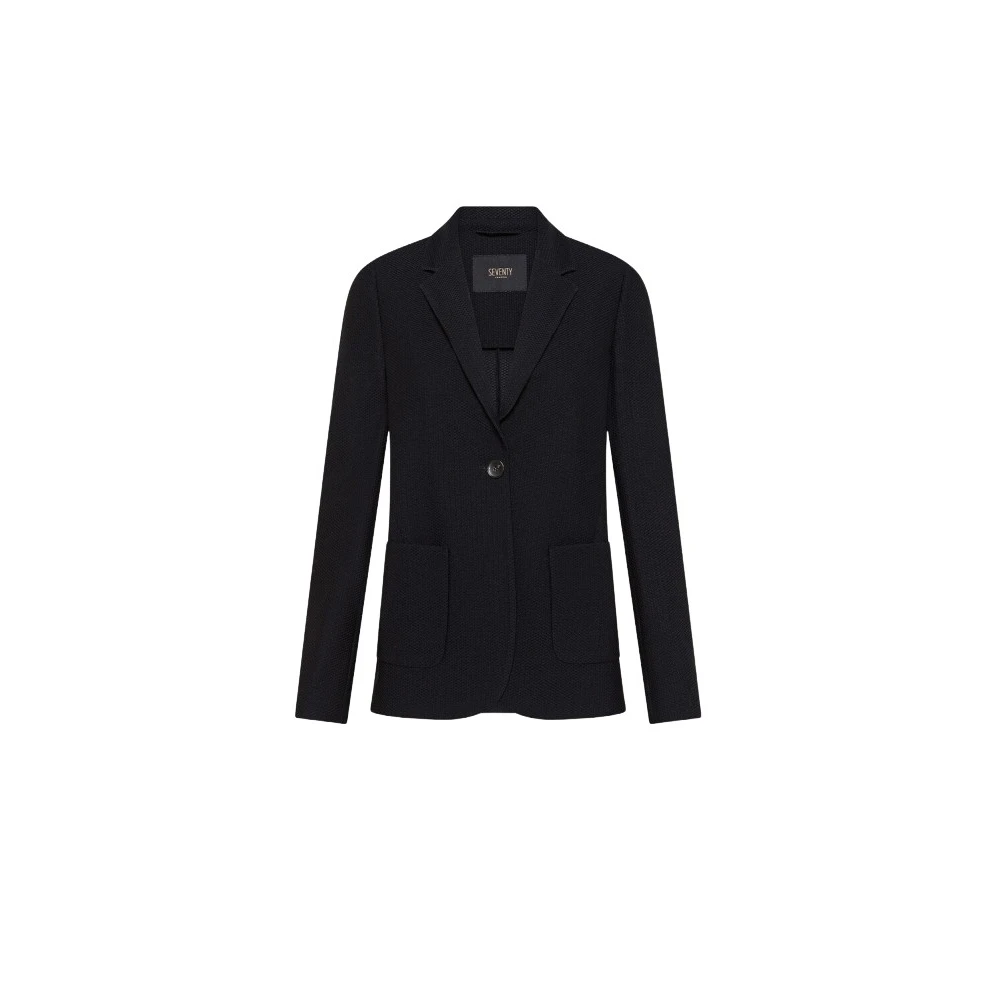 Seventy Women's Blue Blazers, 2XS, Slim Fit Single Breasted Jacket