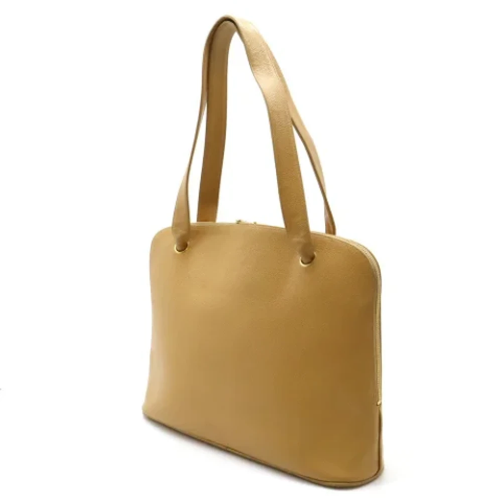 Chanel Vintage Pre-owned Leather chanel-bags Beige Dames