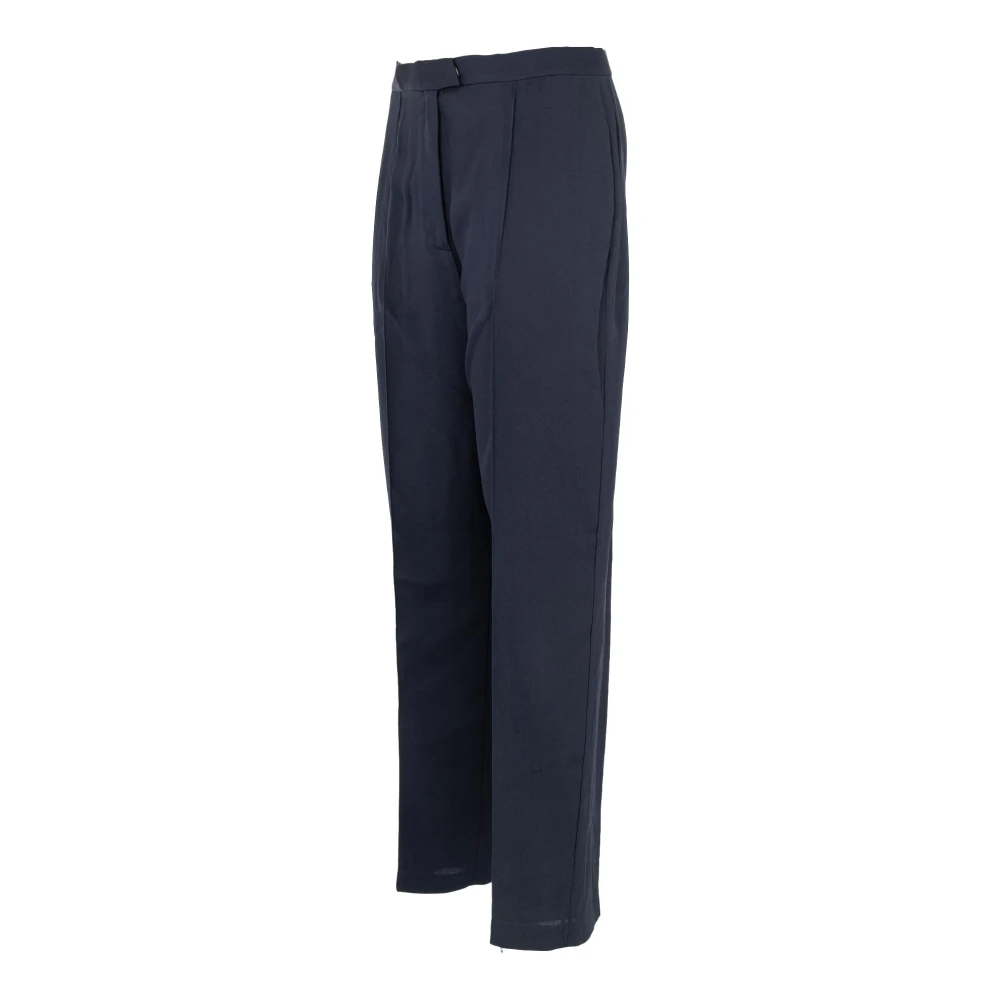 Manila Grace Elegante Palazzo Broek Blauw Nacht Blue Dames