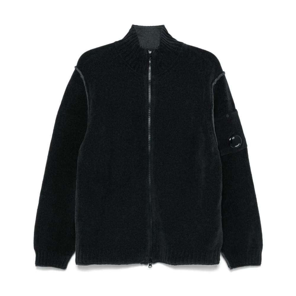 C.P. Company Dubbelzijdige katoenen cardigan in blauw Black Heren