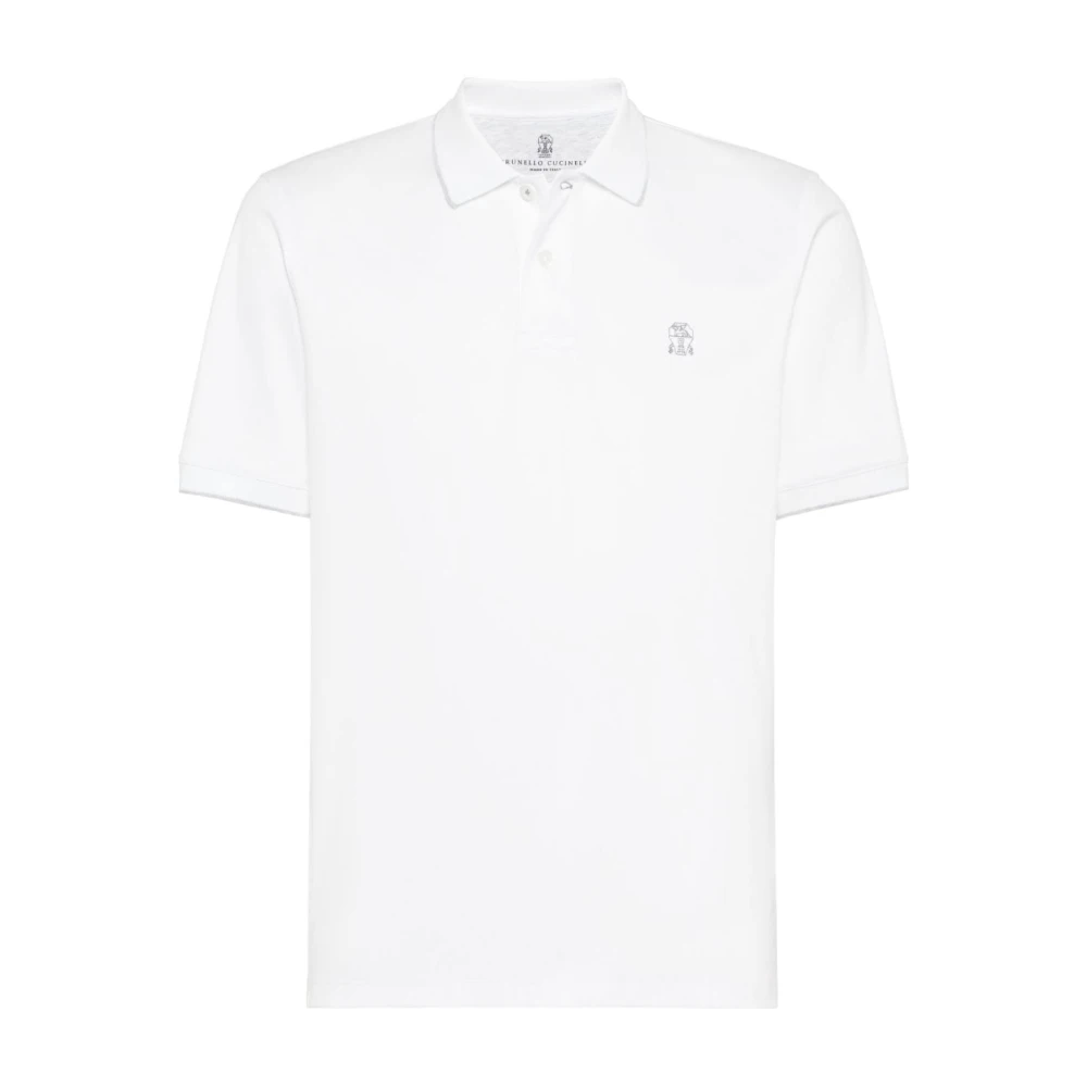 BRUNELLO CUCINELLI Logo Polo T-shirts White Heren