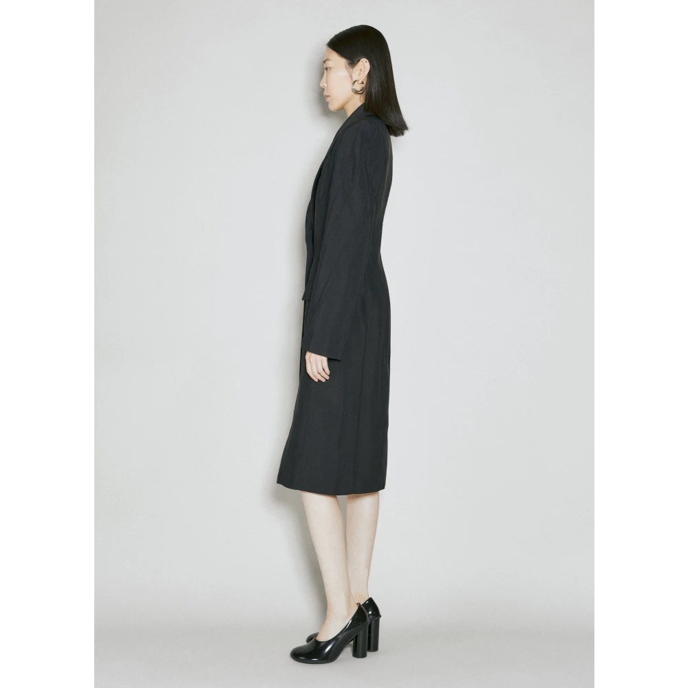 Mugler Elegant Shawl Lapel Structured Coat Black Dames