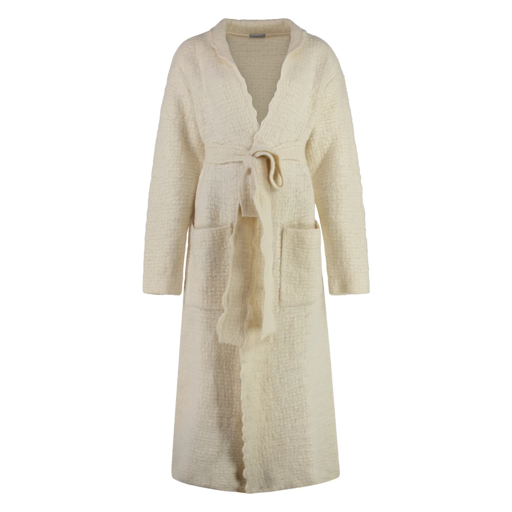 Malo Cashmere Cardigan met Bijpassende Tailleband Beige Dames