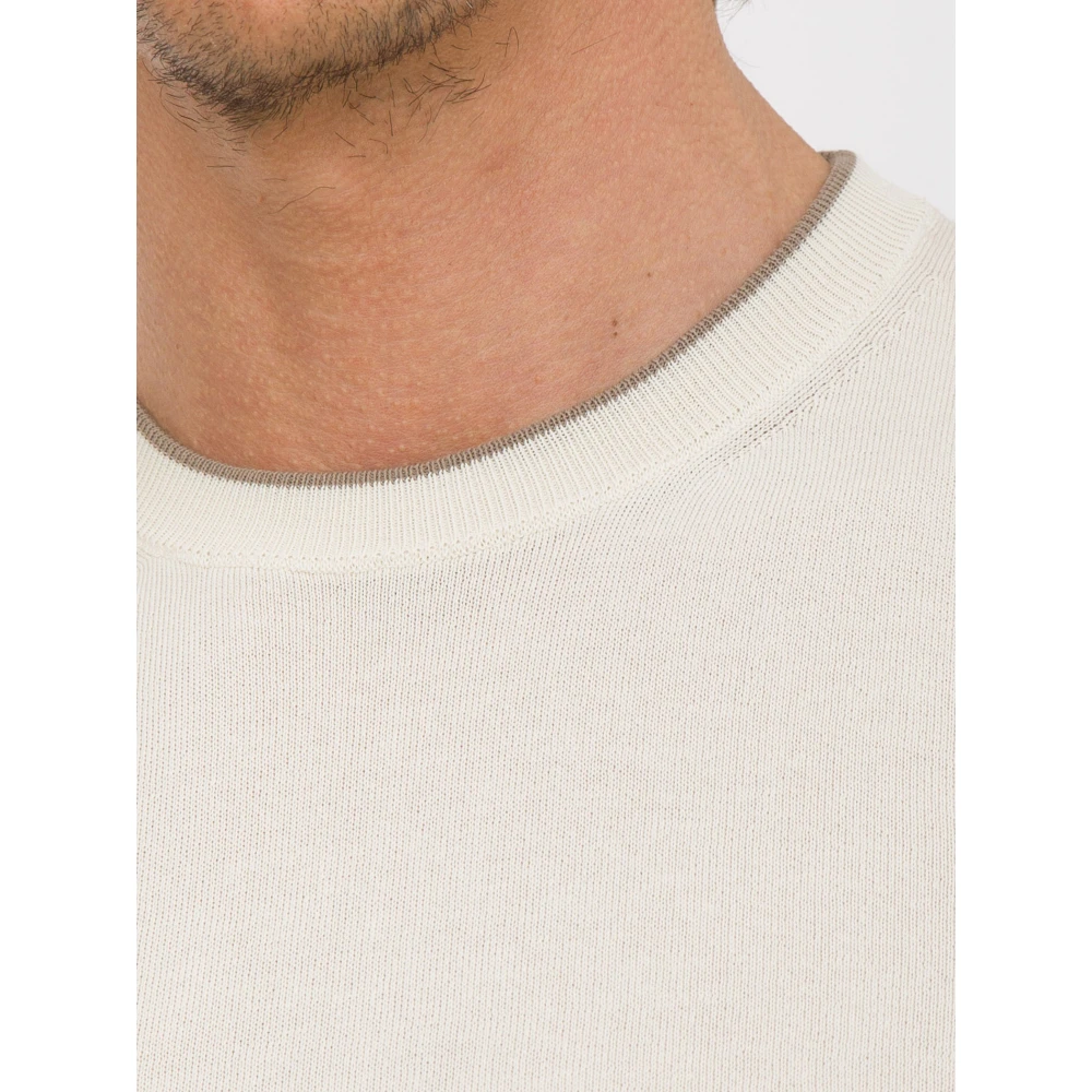 PESERICO Stijlvolle Gebreide Top Beige Heren