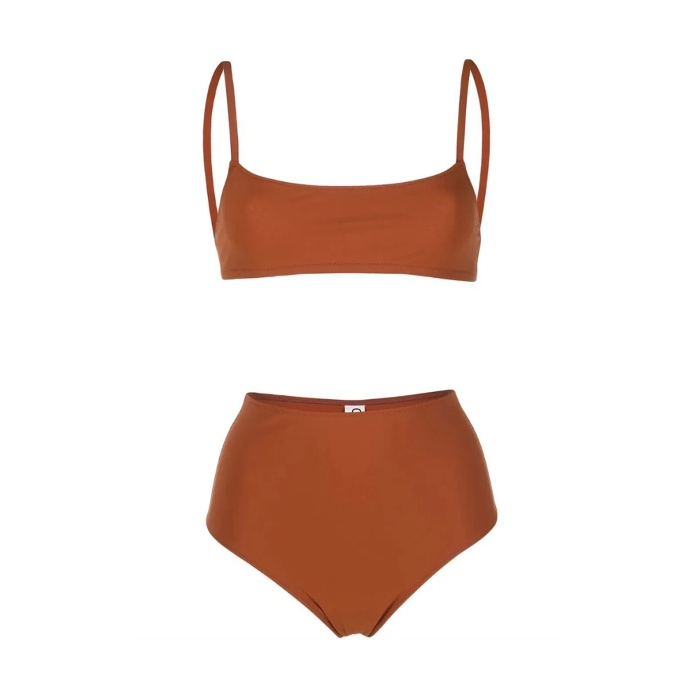 Lido Terra Cotta High-Waisted Bikini Set Brown Dames