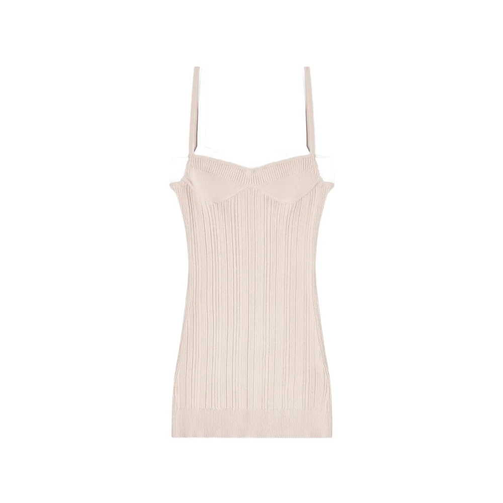 Diesel Women's Beige Short Dresses, M, M-Zandra Maglia A Coste