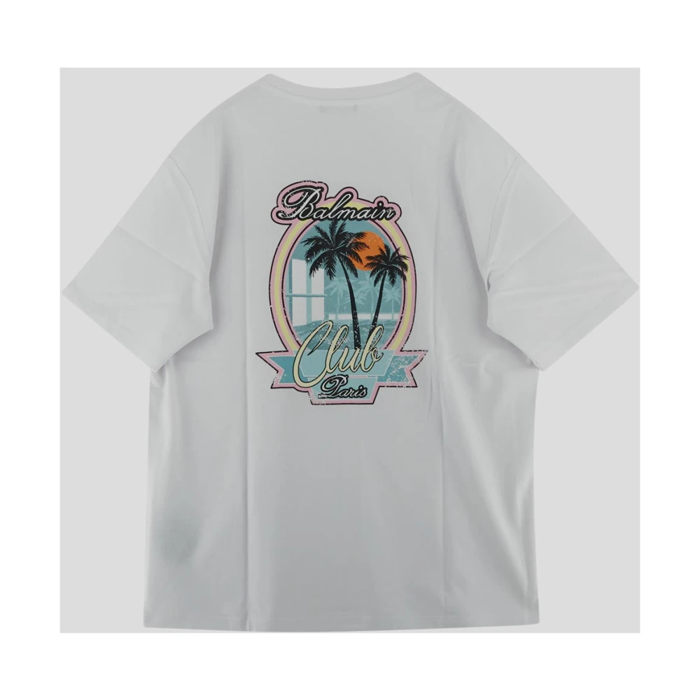 Balmain Logo Grafisch T-shirt Gray Heren