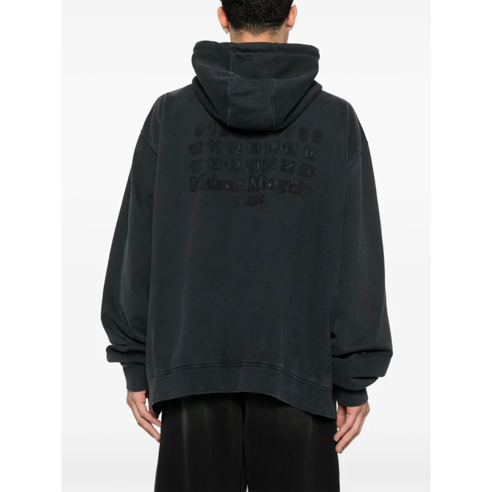 Maison Margiela Grijze Logo Geborduurde Hoodie Gray Heren