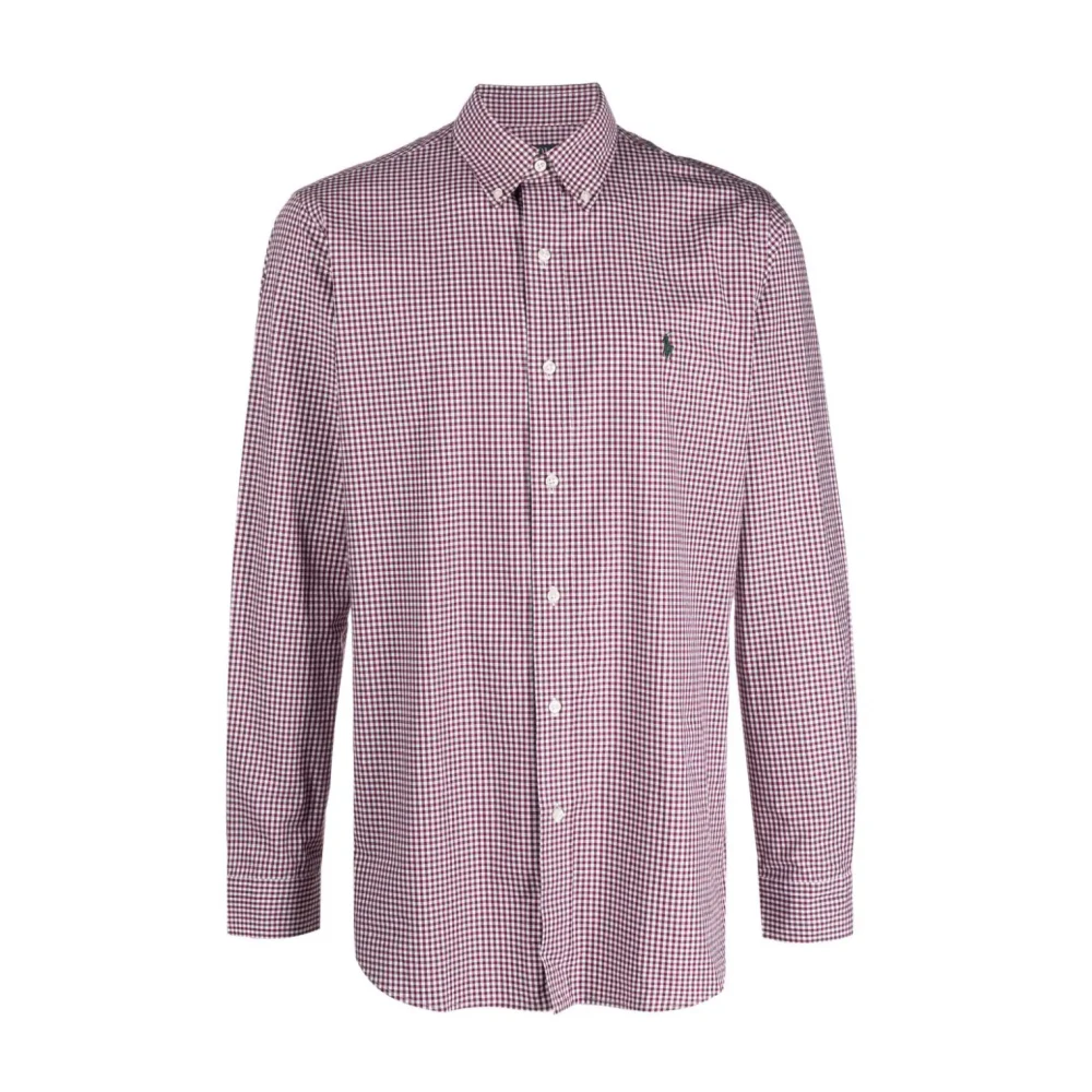 Polo Ralph Lauren Stretch Mikromönster Broderad Skjorta Purple, Herr