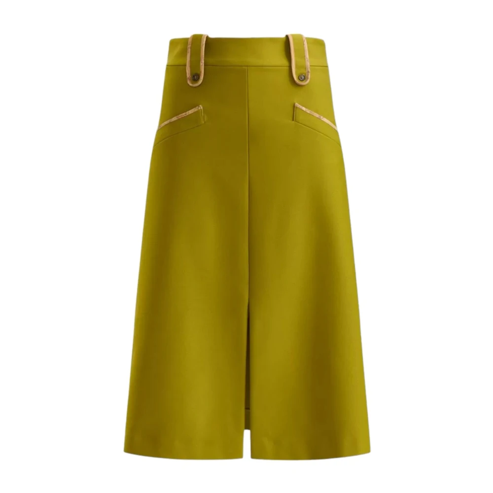 Alviero Martini 1a Classe Midi Rok Elegante Stijl Green Dames