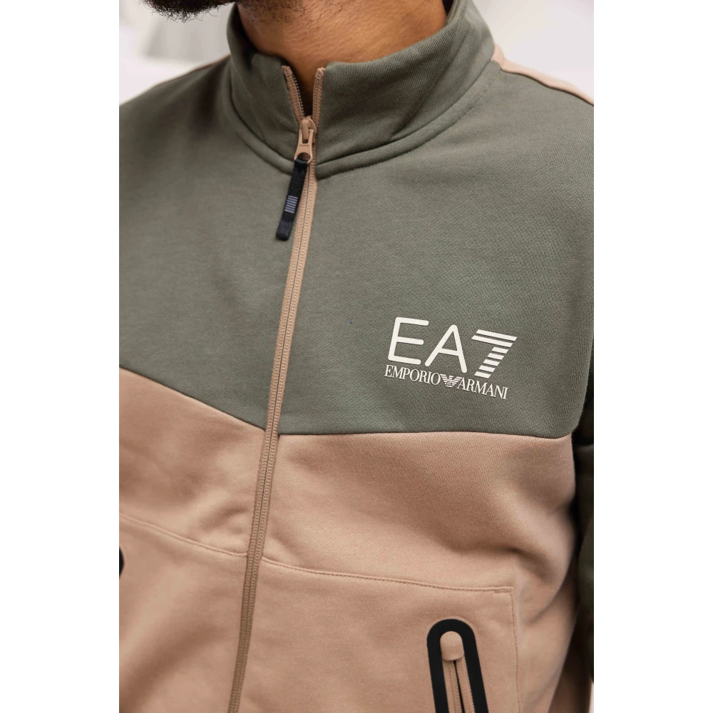Emporio Armani Fleece Trainingspak Groen Bruin Heren Brown Heren
