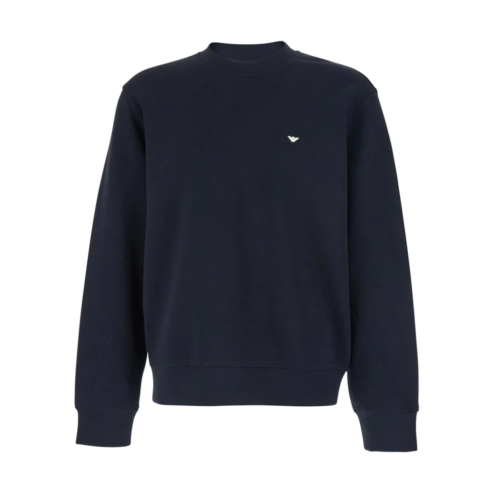 Emporio Armani Men's Blue Logo-Embroidered Crewneck Sweatshirt