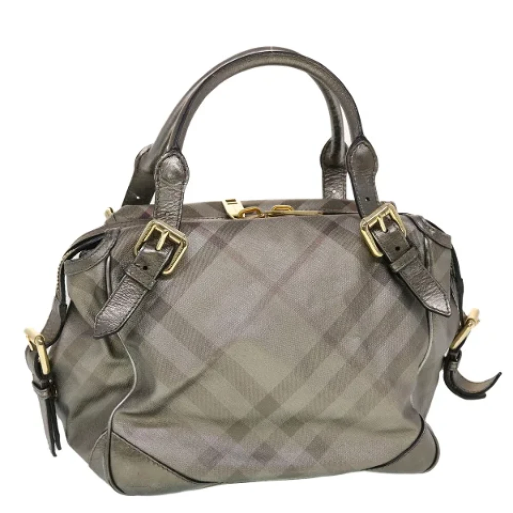 Burberry Vintage Pre-owned Leather shoulder-bags Gray Dames