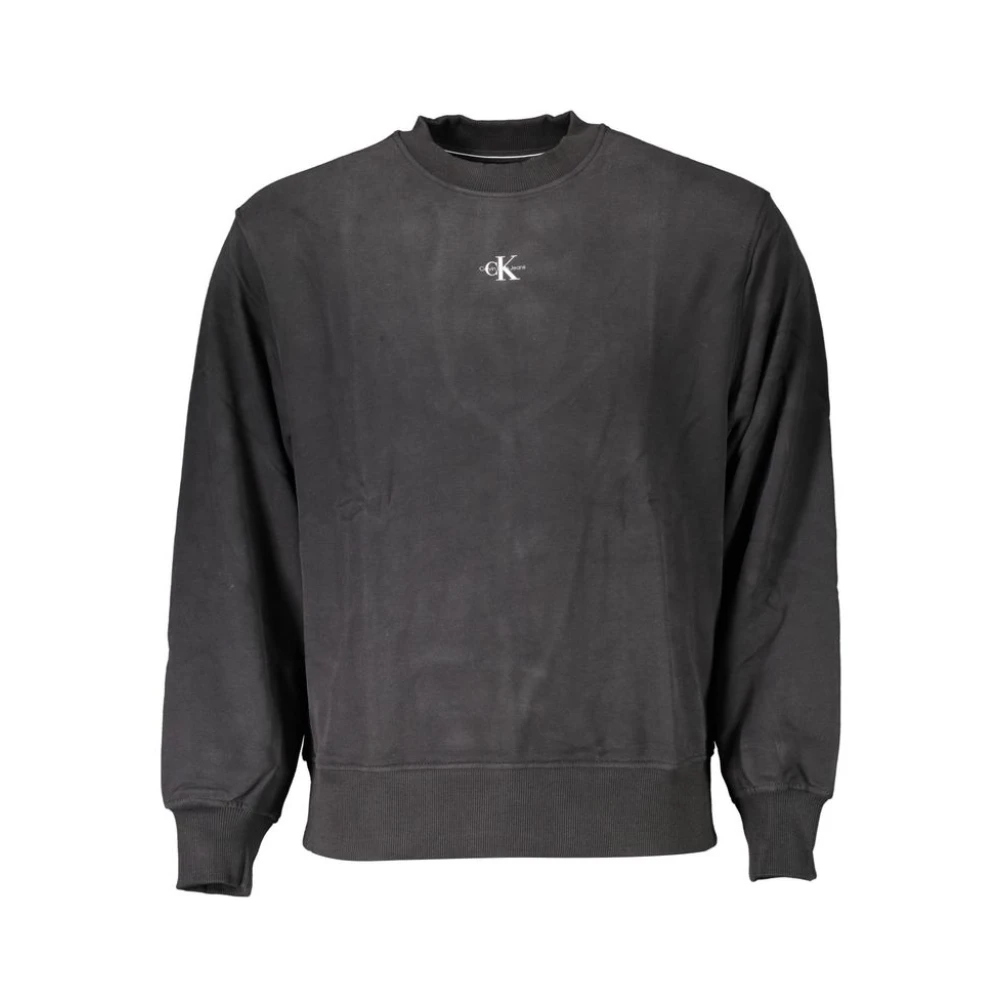 Calvin Klein , Sweatshirts, Male, Black, Xl, Cotton Crewneck Sweatshirt