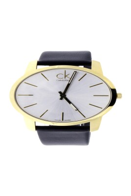 elegant-quartz-ur-med-solvfarvet-urskive-og-sort-laederrem