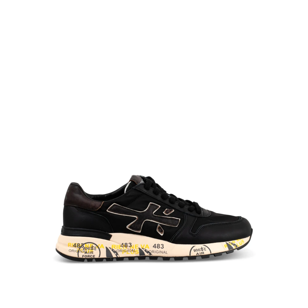 Premiata Zwarte Sneakers met Vetersluiting Black Heren