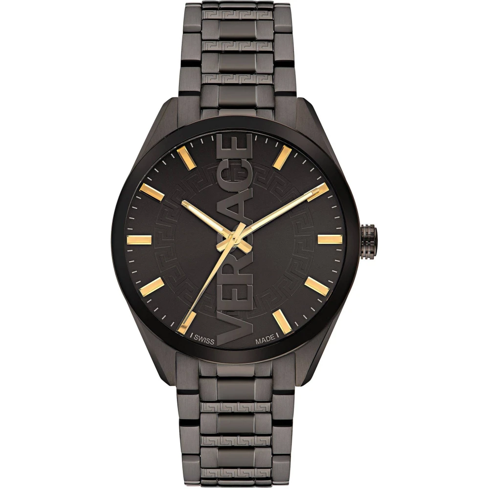 Versace Men's Black V-Vertical Stainless Steel Watch