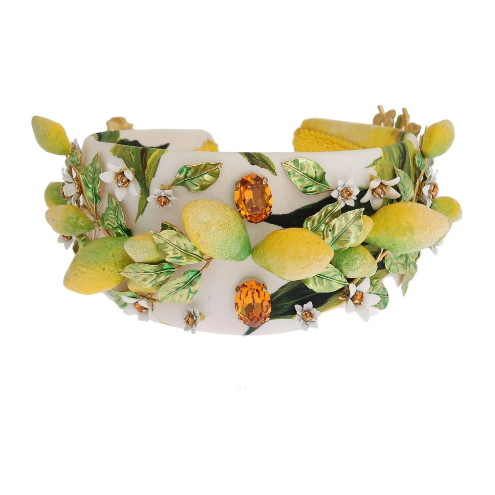 Dolce & Gabbana Women's Yellow Sicily Lemon Crystal Tiara Headband