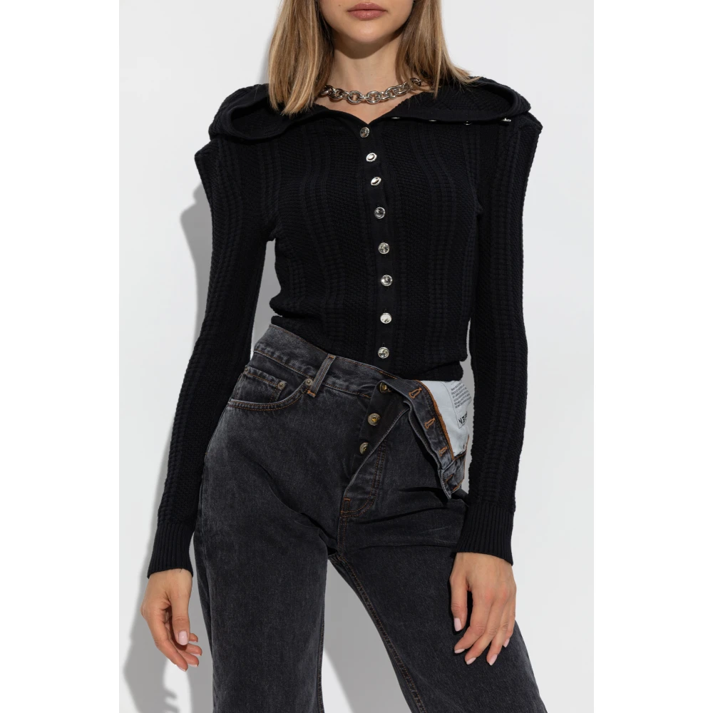 Y Project Vest met wollen afwerking Black Dames