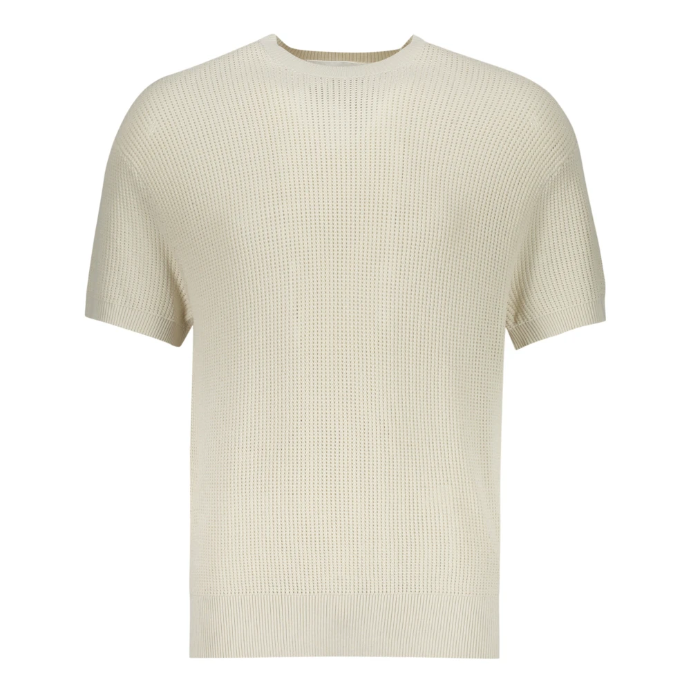 Neil Barrett Geribbelde Gebreide T-shirt Beige Heren