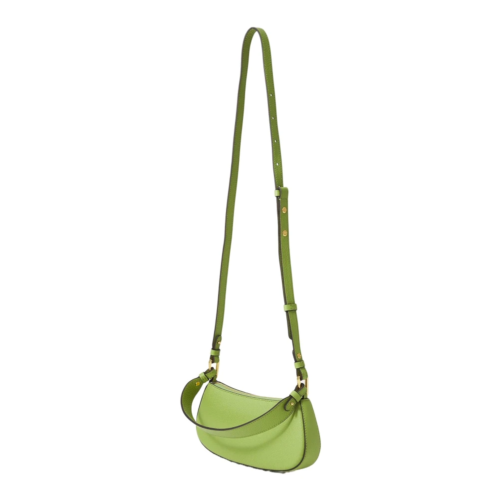 Coccinelle Omkeerbare leren schoudertas met rits Green Dames