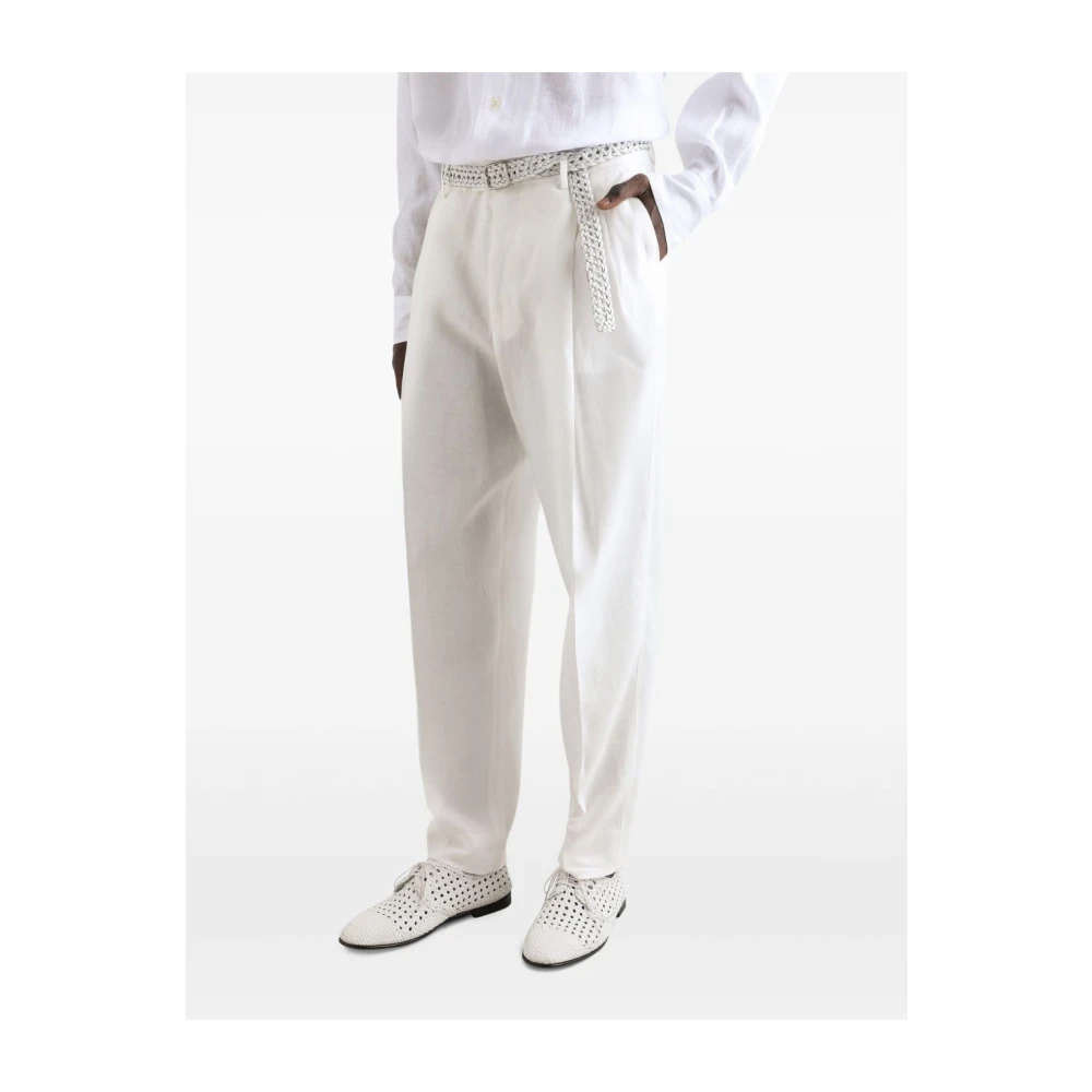 Dolce & Gabbana Witte Broek met Voorsluiting White Heren