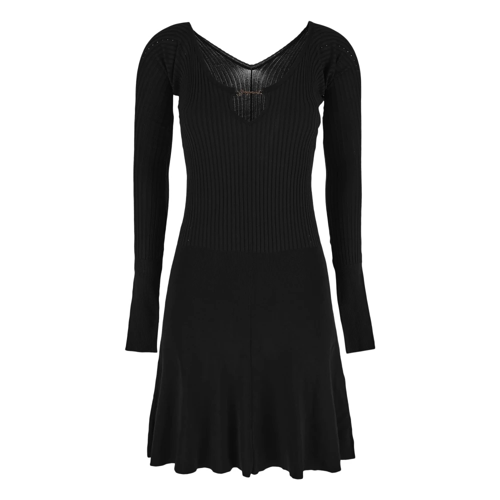 Jacquemus Pralù Mini Jurk in Viscose Black Dames