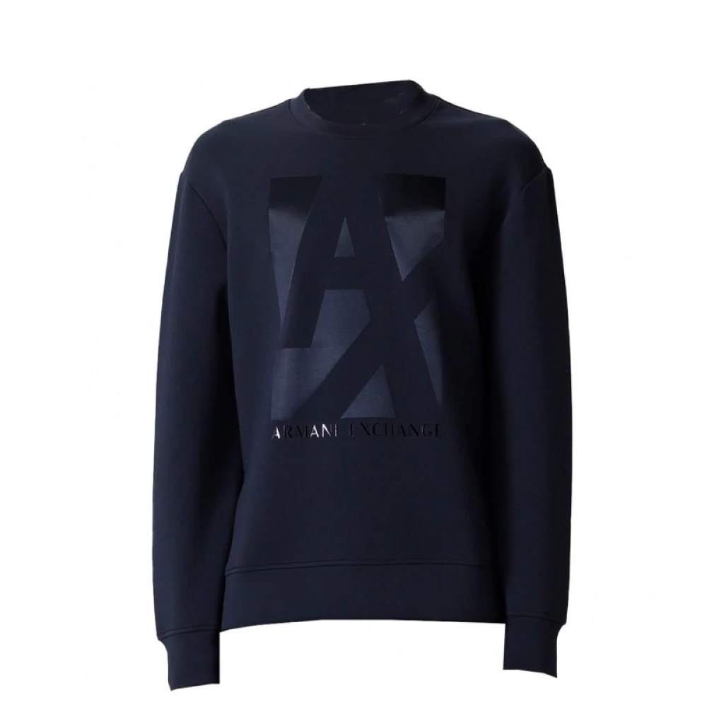 Armani Gedrukte Sweater Blue Heren