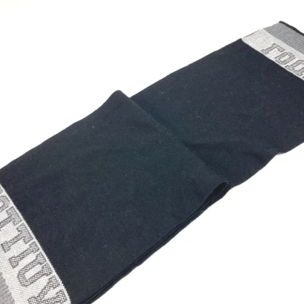 Louis Vuitton Vintage Pre-owned Wool scarves Black Heren